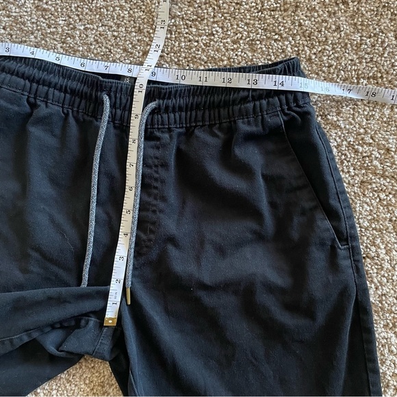 Volcom Frickin Elastic Waist Shorts Mens S Black Chino Drawstring Pockets Skater - Picture 9 of 12